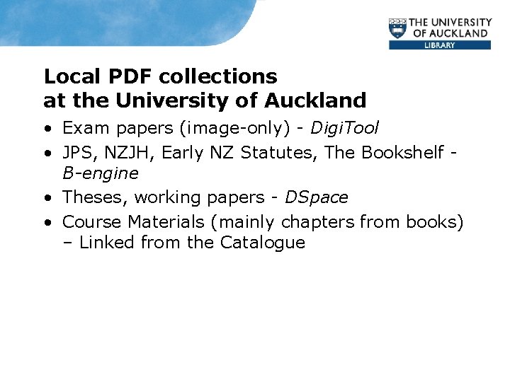 Local PDF collections at the University of Auckland • Exam papers (image-only) - Digi.