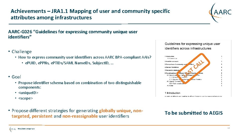 Achievements – JRA 1. 1 Mapping of user and community specific attributes among infrastructures