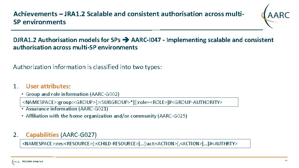 Achievements – JRA 1. 2 Scalable and consistent authorisation across multi. SP environments DJRA