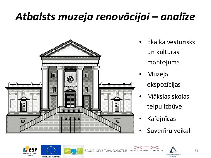 Atbalsts muzeja renovācijai – analīze • Ēka kā vēsturisks un kultūras mantojums • Muzeja