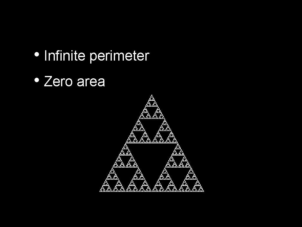  • Infinite perimeter • Zero area 