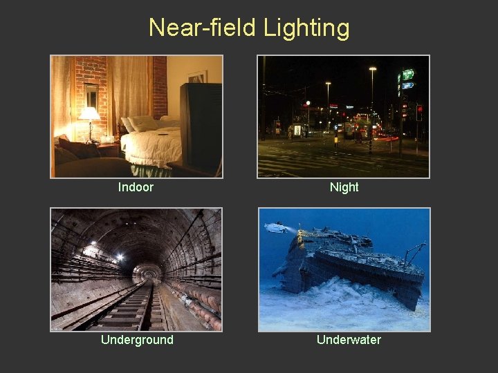 Near-field Lighting Indoor Underground Night Underwater 