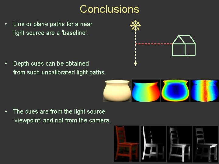 Conclusions • Line or plane paths for a near light source are a ‘baseline’.