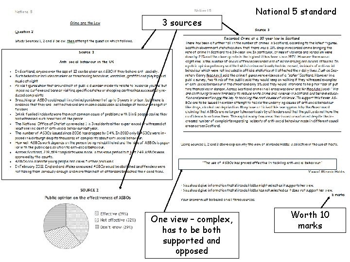 3 sources One view – complex, has to be both supported and opposed National