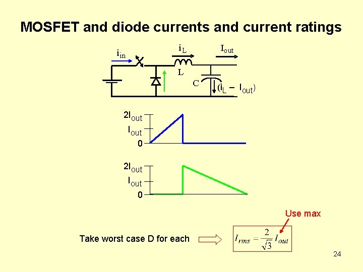 MOSFET and diode currents and current ratings i. L iin Iout L C (i.