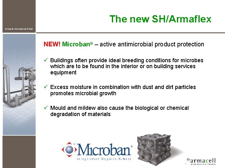 The new SH/Armaflex Armacell International Gmb. H NEW! Microban® – active antimicrobial product protection