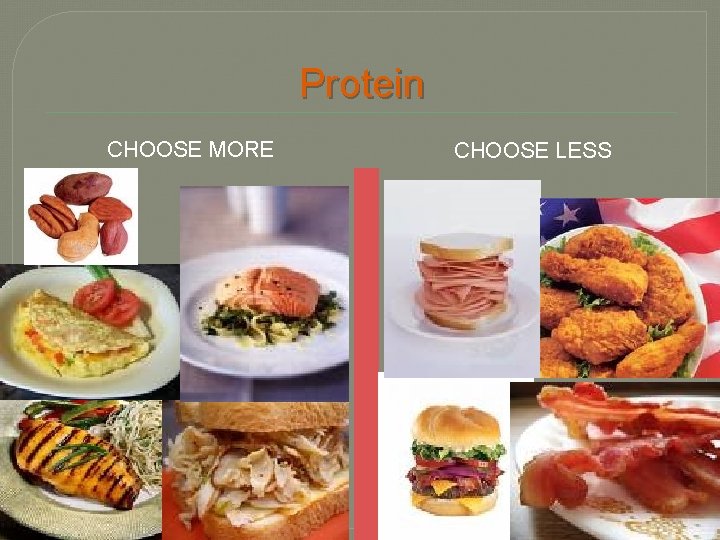 Protein CHOOSE MORE CHOOSE LESS 