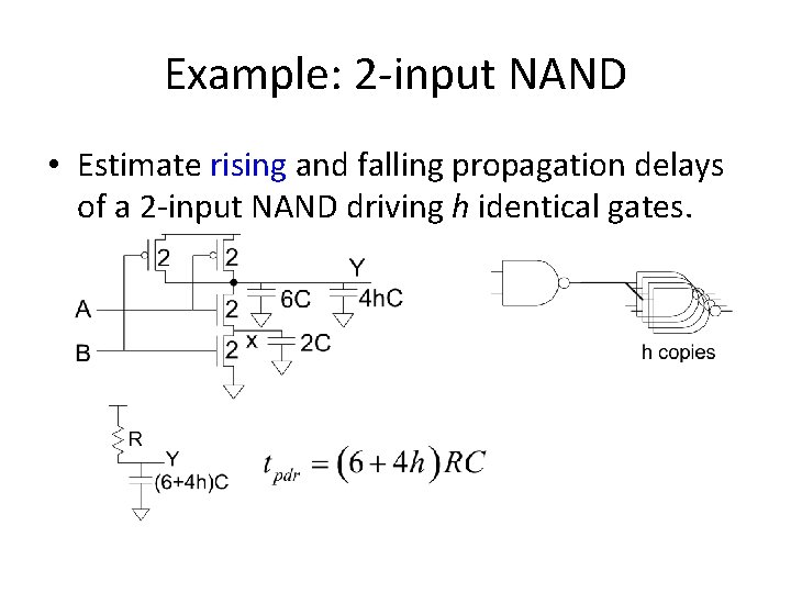 Example: 2 -input NAND • Estimate rising and falling propagation delays of a 2