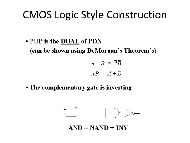 CMOS Logic Style Construction 