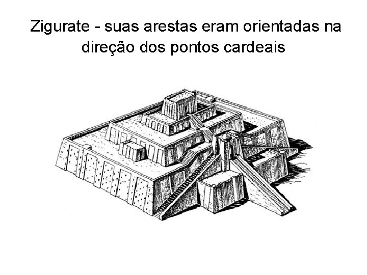 Zigurate - suas arestas eram orientadas na direção dos pontos cardeais 