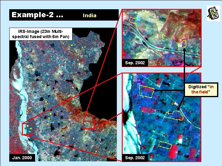 Example-2 … India IRS-Image (23 m Multispectral fused with 6 m Pan) Sep. 2002