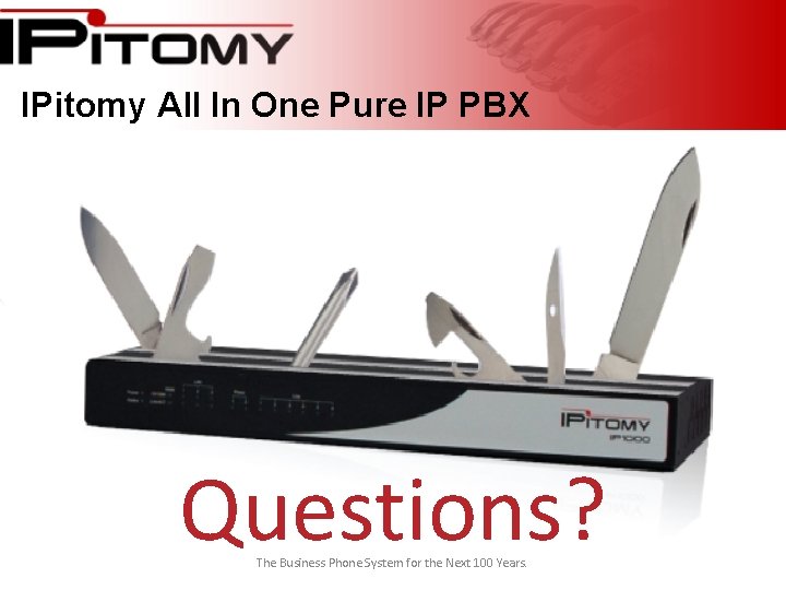 IPitomy All In One Pure IP PBX Questions? The Business Phone System for the