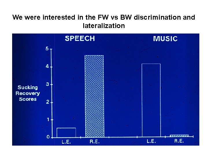 We were interested in the FW vs BW discrimination and lateralization 