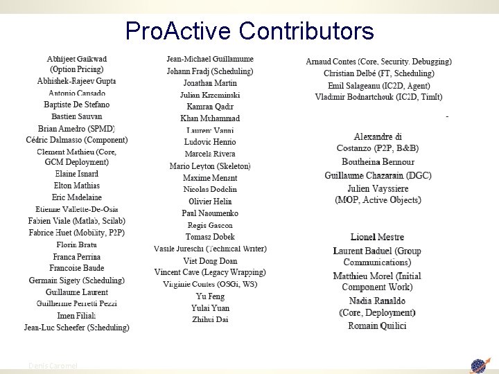 Pro. Active Contributors 6 Denis Caromel 