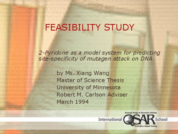 FEASIBILITY STUDY 2 -Pyridone as a model system for predicting site-specificity of mutagen attack