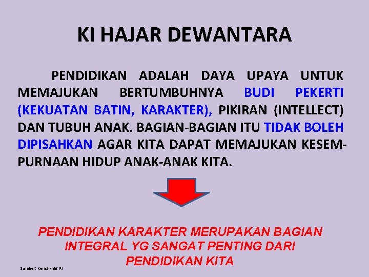 KI HAJAR DEWANTARA PENDIDIKAN ADALAH DAYA UPAYA UNTUK MEMAJUKAN BERTUMBUHNYA BUDI PEKERTI (KEKUATAN BATIN,