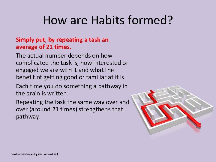 How are Habits formed? Simply put, by repeating a task an average of 21