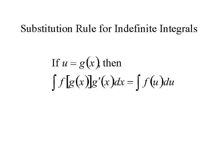 Substitution Rule for Indefinite Integrals 