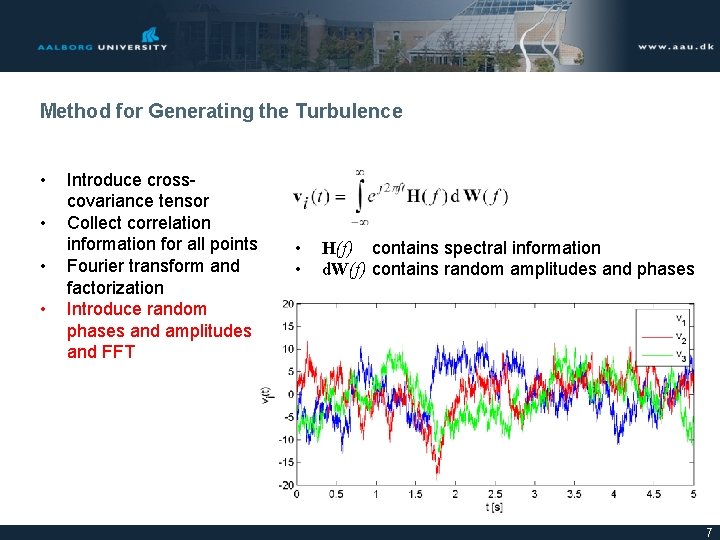 Method for Generating the Turbulence • • Introduce crosscovariance tensor Collect correlation information for