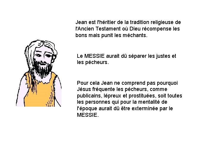 Jean est l'héritier de la tradition religieuse de l'Ancien Testament où Dieu récompense les