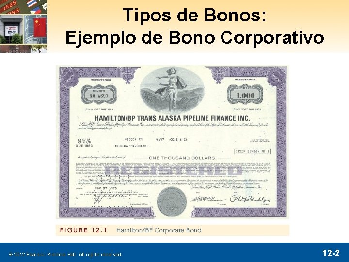 Tipos de Bonos: Ejemplo de Bono Corporativo © 2012 Pearson Prentice Hall. All rights