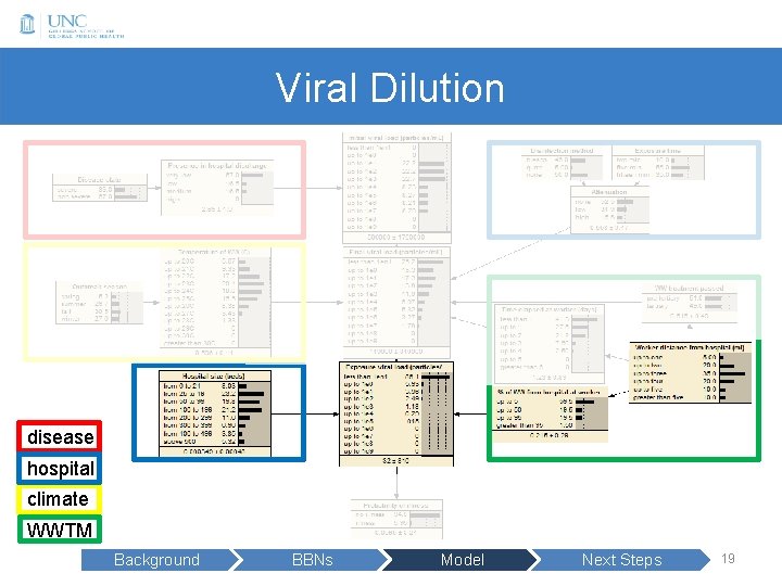 Viral Dilution disease hospital climate WWTM Background BBNs Model Next Steps 19 