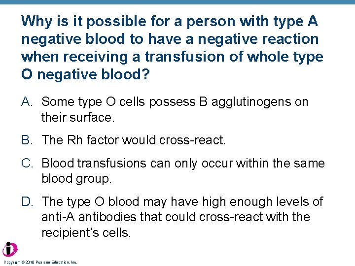 Why is it possible for a person with type A negative blood to have