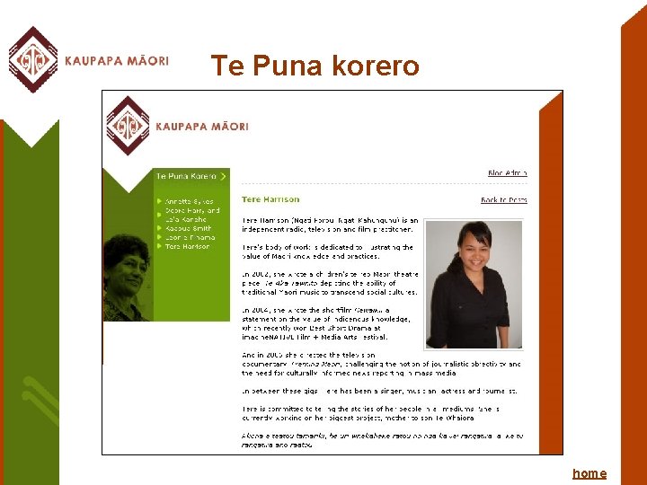 Te Puna korero home 