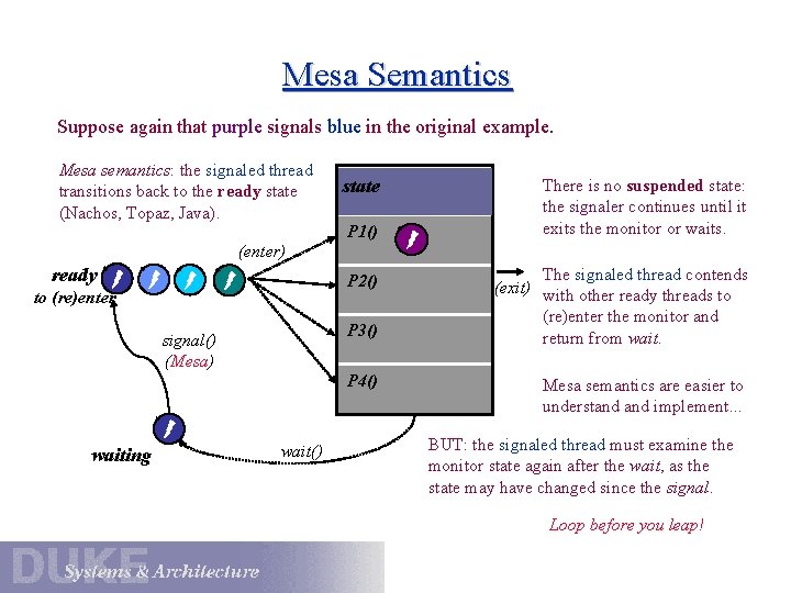 Mesa Semantics Suppose again that purple signals blue in the original example. Mesa semantics: Mesa Semantics Suppose again that purple signals blue in the original example. Mesa semantics: