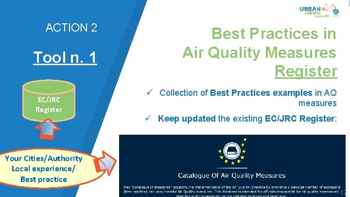 ACTION 2 Tool n. 1 EC/JRC Register Best Practices in Air Quality Measures Register