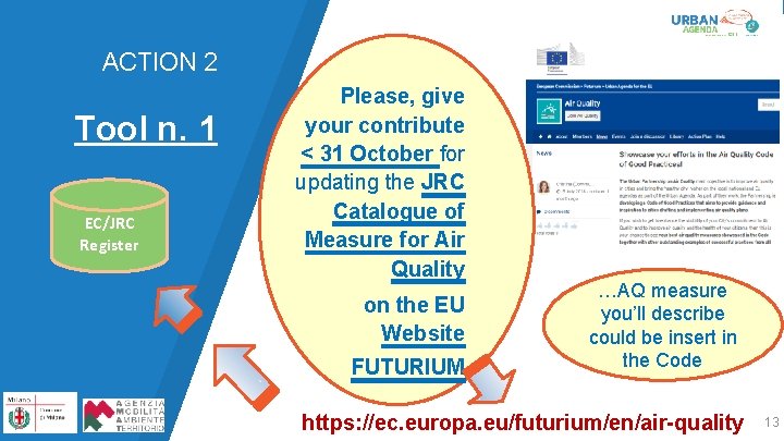 ACTION 2 Tool n. 1 EC/JRC Register Please, give your contribute < 31 October