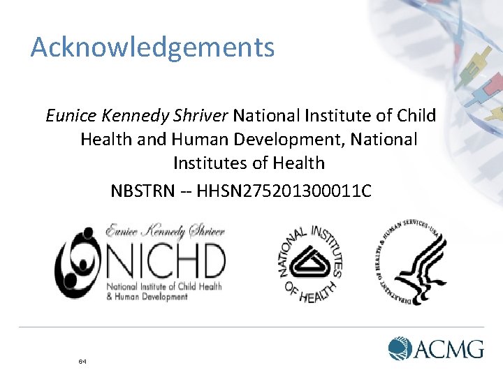 Acknowledgements Eunice Kennedy Shriver National Institute of Child Health and Human Development, National Institutes