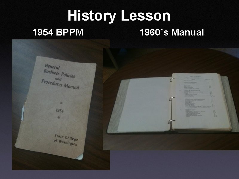 History Lesson 1954 BPPM 1960’s Manual 