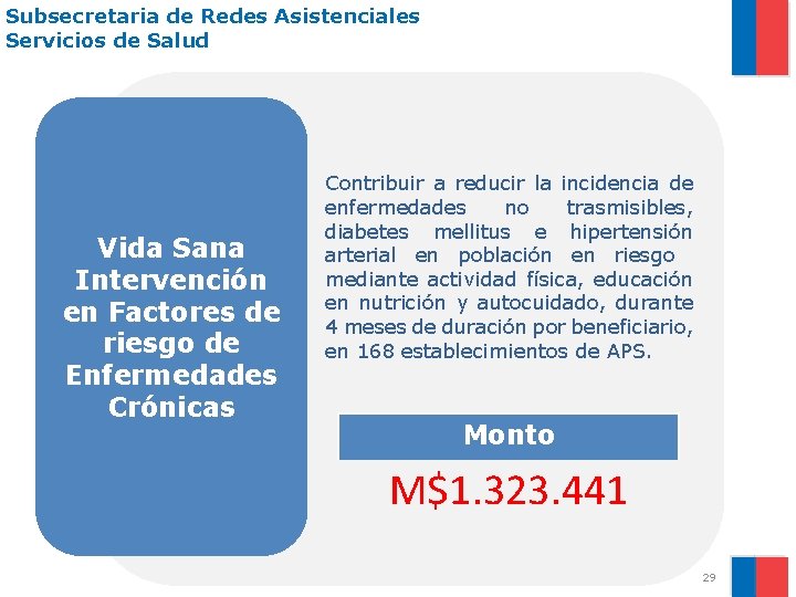 Subsecretaria de Redes Asistenciales Servicios de Salud Vida Sana Intervención en Factores de riesgo