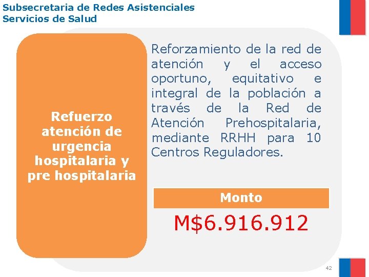 Subsecretaria de Redes Asistenciales Servicios de Salud Refuerzo atención de urgencia hospitalaria y pre