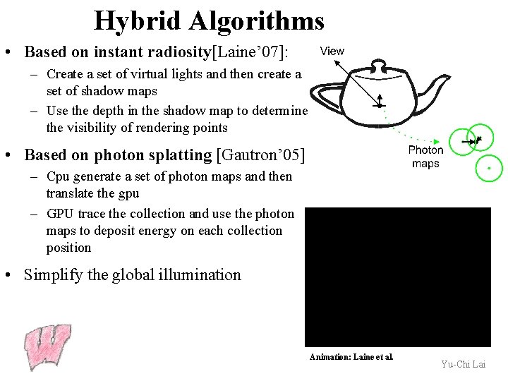 Hybrid Algorithms • Based on instant radiosity[Laine’ 07]: – Create a set of virtual