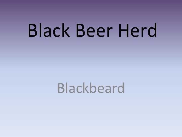Black Beer Herd Blackbeard 