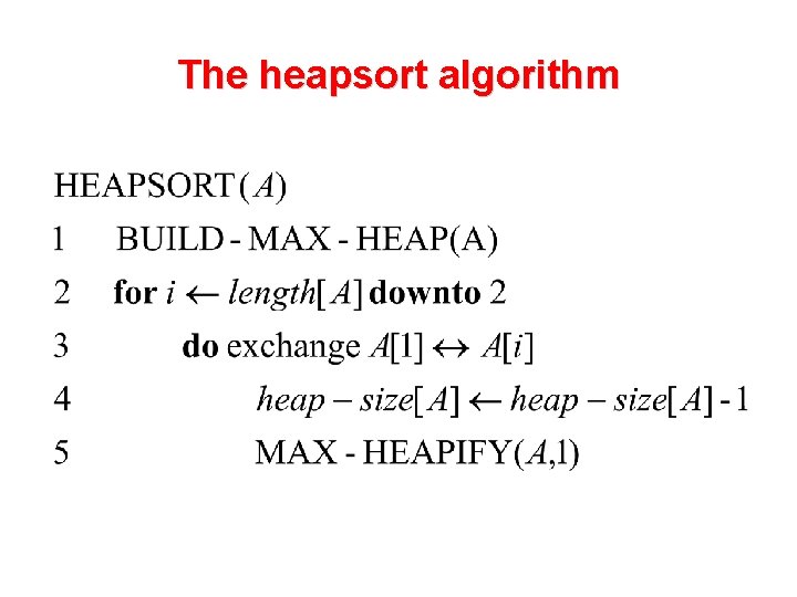 The heapsort algorithm 