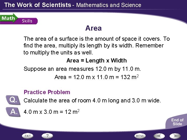 The Work of Scientists - Mathematics and Science Area The area of a surface