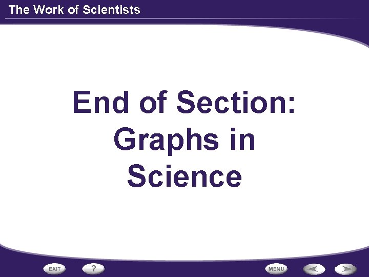 The Work of Scientists End of Section: Graphs in Science 