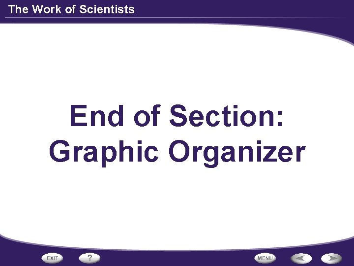 The Work of Scientists End of Section: Graphic Organizer 