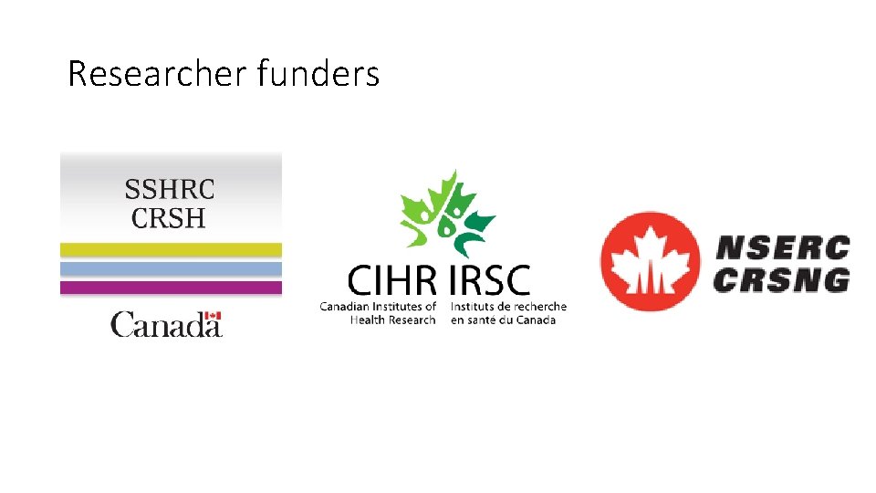 Researcher funders 