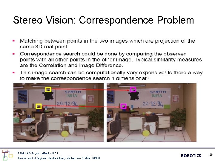 Stereo Vision: Correspondence Problem TEMPUS IV Project: 158644 – JPCR Development of Regional Interdisciplinary