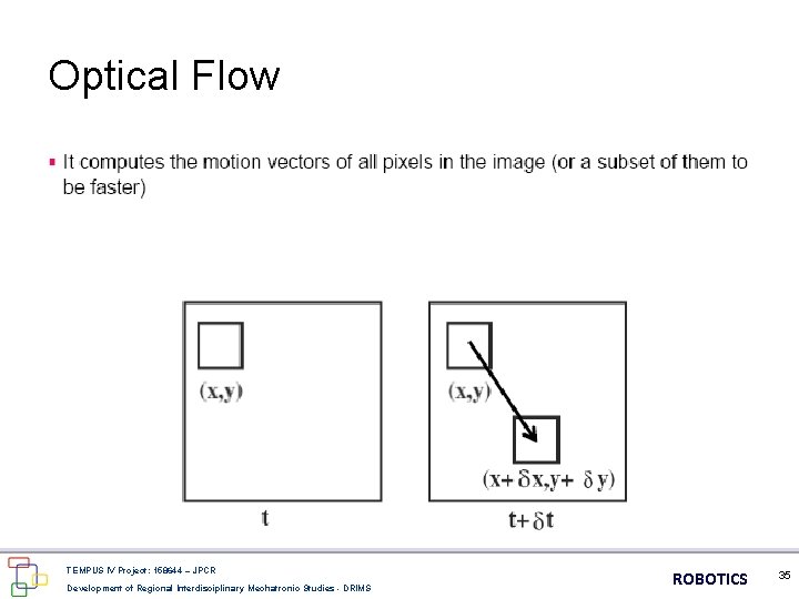 Optical Flow TEMPUS IV Project: 158644 – JPCR Development of Regional Interdisciplinary Mechatronic Studies