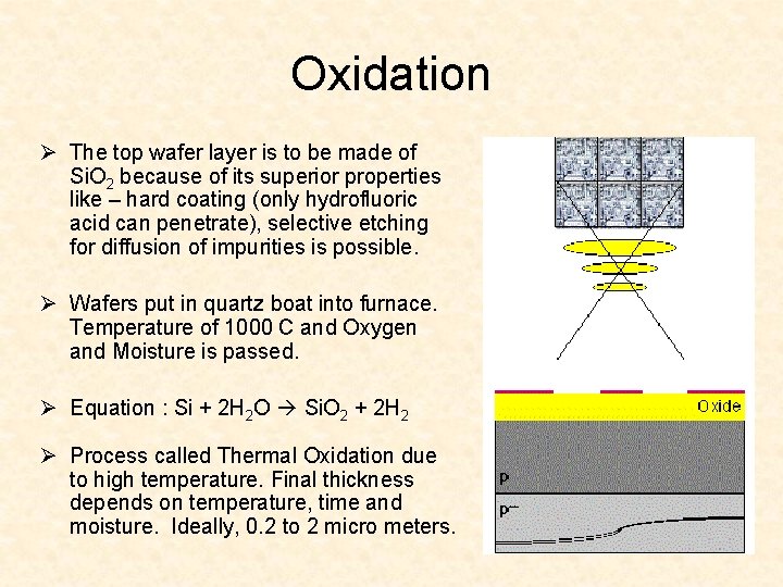 Oxidation Ø The top wafer layer is to be made of Si. O 2
