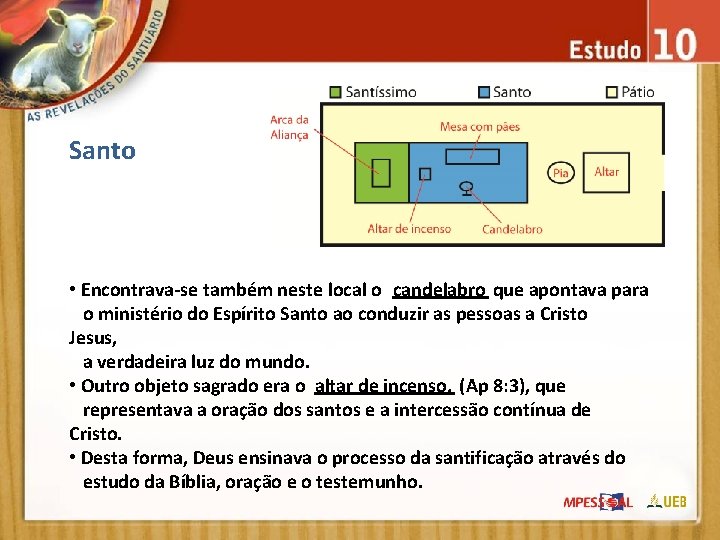 Santo • Encontrava-se também neste local o candelabro que apontava para o ministério do