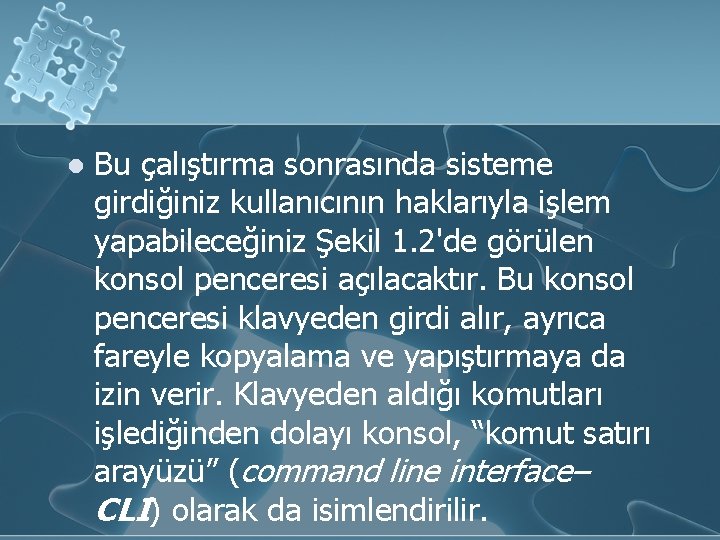 l Bu çalıştırma sonrasında sisteme girdiğiniz kullanıcının haklarıyla işlem yapabileceğiniz Şekil 1. 2'de görülen