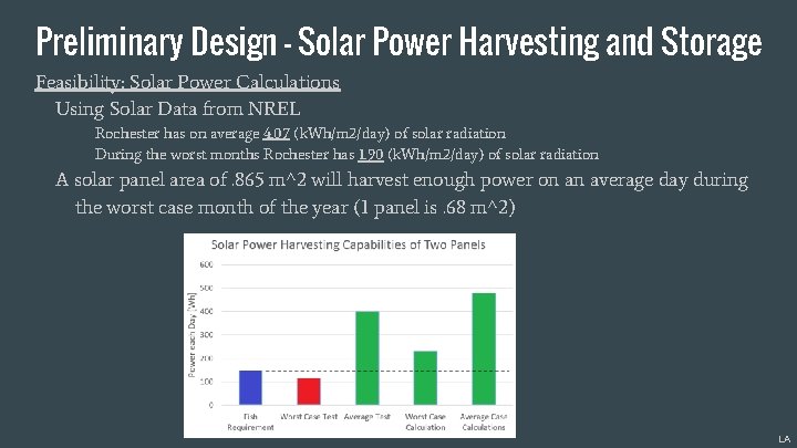 Preliminary Design - Solar Power Harvesting and Storage Feasibility: Solar Power Calculations Using Solar