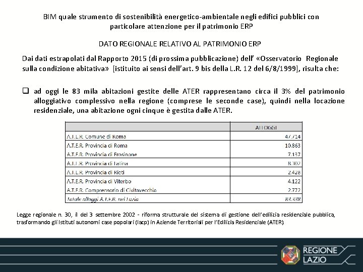 BIM quale strumento di sostenibilità energetico-ambientale negli edifici pubblici con particolare attenzione per il