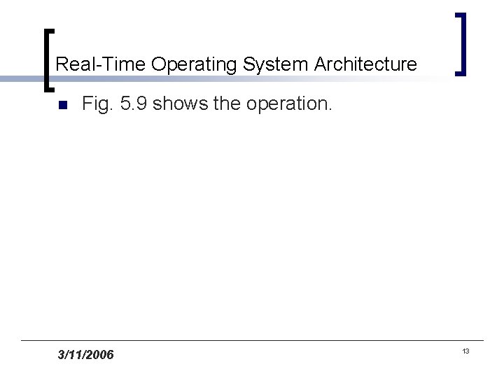 Real-Time Operating System Architecture n Fig. 5. 9 shows the operation. 3/11/2006 13 